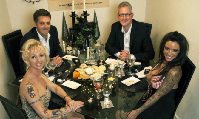 Celebrity contestants Iain Lee and Lembit Opik, with Debbie McGee and Jodie Marsh.