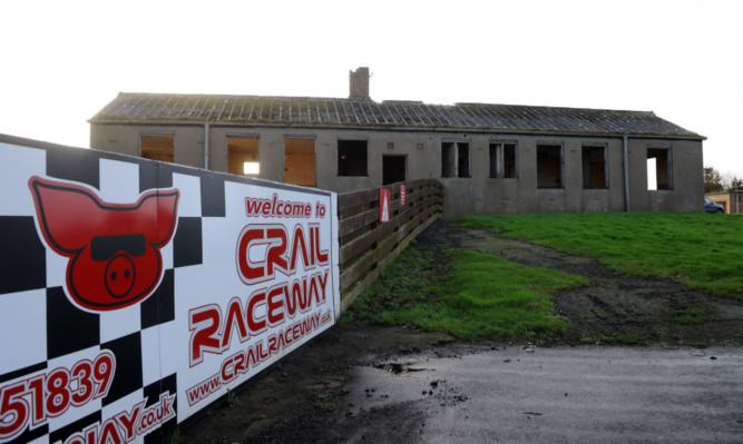 The derelict buildings at the former Crail Airfield.