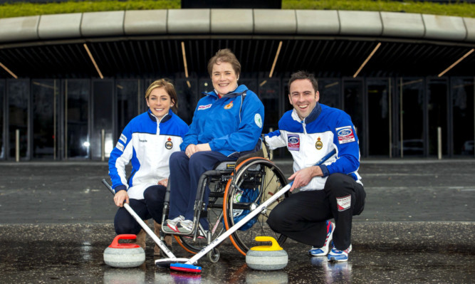 Scotlands three Olympic medal-winning curling captains Eve Muirhead, Aileen Neilson and David Murdoch.