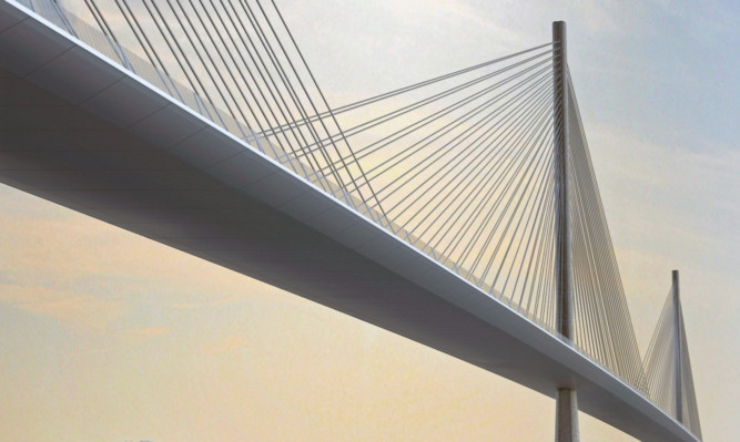 An artist's impression of the new Forth Road Bridge crossing.