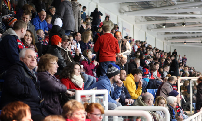 A packed crowd at Dundee Ice Arena on Sunday night for the visit of Fife Flyers. Fans gave a clear message that there should be no threat to its future.