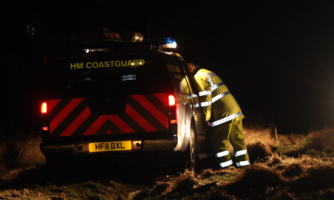 The coastguard during the search at Arbroath cliffs.