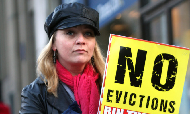 Protestors braved the cold weather in Dundee to campaign against the Bedroom Tax.