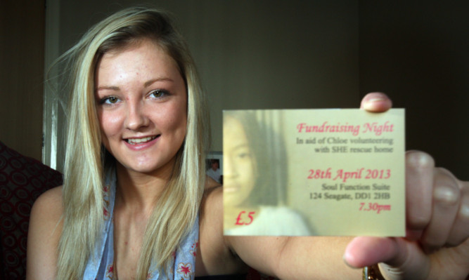 Chloe Miller-Kelly is trying to raise funds for a trip to help victims of human trafficking in Cambodia.
