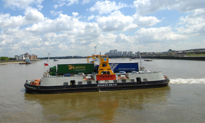 The Woolwich free ferry service operated by Briggs Marine for Transport for London