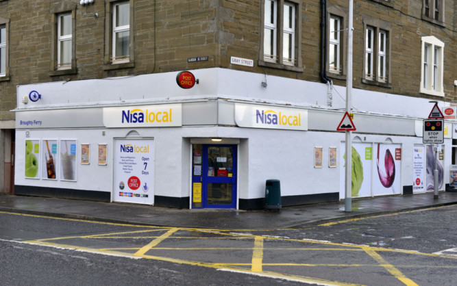 The Nisa store in Broughty Ferry was targeted on Saturday night