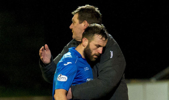 St Johnstone's James McFadden is dismissed from the field of play
