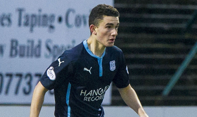 Alex Harris making his debut for Dundee against Ross County.