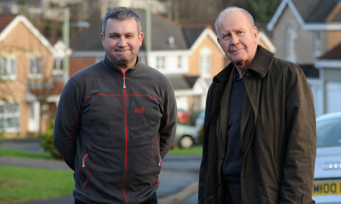 Graeme Milne, left, who lives in Innerleithen Way in Perth, and Councillor Willie Wilson.