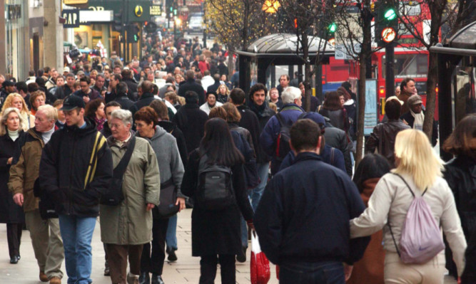 High street footfall improved across the UK, but Scotland's main retailers failed to match the overall UK average