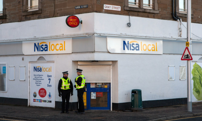 George Mackie Thompson Bryceland is accused of robbing the Nisa store in Broughty Ferry.