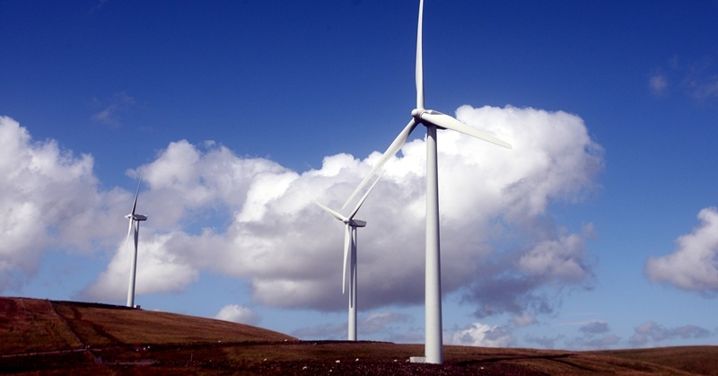 Green Knowes Wind Farm, Glendevon.  Scenic view of the wind turbines.  wind turbine.