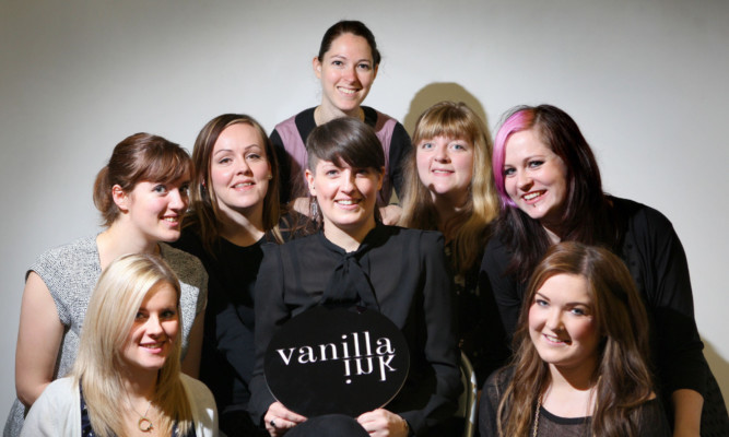 Kate Pickering (centre) with designers at Vanilla Ink