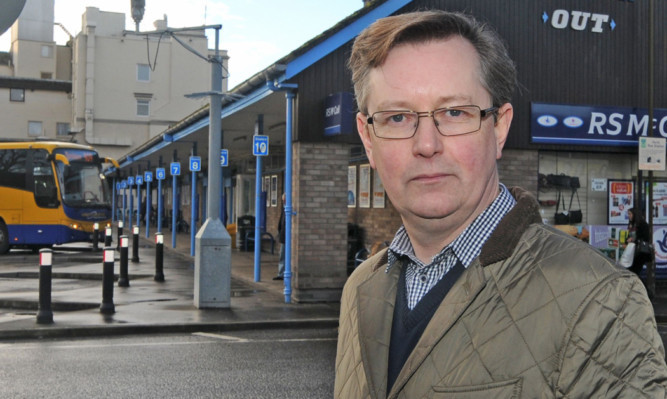 Councillor Alexander Stewart at Perth bus station.