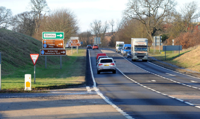 The A9 near Luncarty which is due to be upgraded to dual carriageway which will require compulsory purchase of land adjacent to the road.