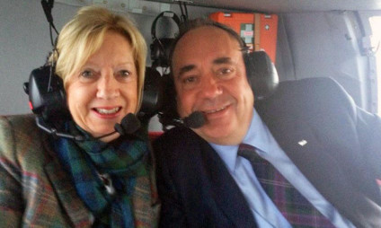 The Salmonds heading home after the referendum result.