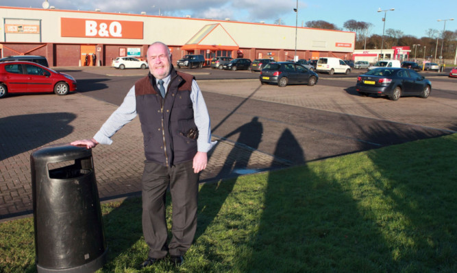 Angus councillor David Fairweather at Westway Retail Park, Arbroath.