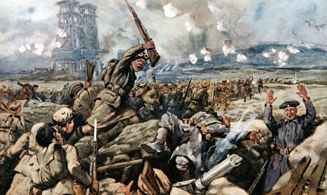 An illustration of the Battle of Loos.