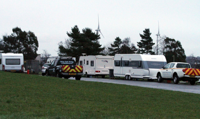 The traveller camp at Whitfield Loan.