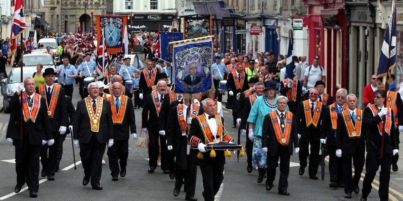 Steve MacDougall, Courier, George Street, Perth. Orange Walk through Perth, featuring over 4,000 people from across Scotland. Scenes from the event.