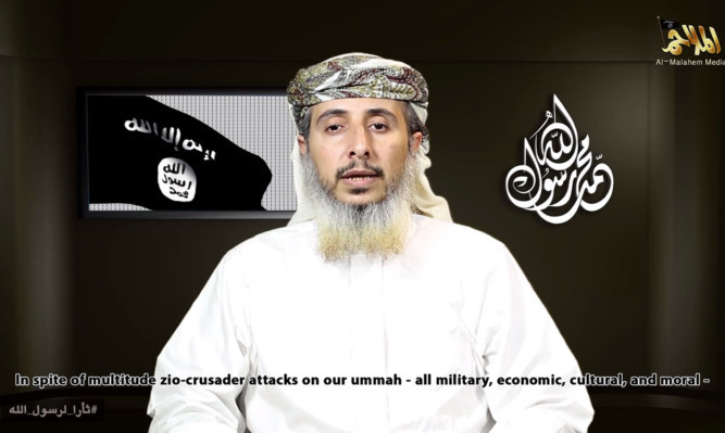 Yemens al-Qaeda branch have claimed responsibility for last weeks deadly attack on a Paris satirical newspaper, with one of its top commanders saying the assault was in revenge for the weeklys publications of cartoons of the Prophet Muhammad, considered an insult in Islam.
The claim came in a video posting by , a top commander of Al-Qaeda in the Arabian Peninsula, or AQAP as the branch is known, which appeared on social media. In the 11-minute video, al-Ansi says the assault on Charlie Hebdo, which killed 12 people  including editors, cartoonists and journalists, as well as two police officers  was in revenge for the prophet.
Picture: Universal News And  Sport (Europe) 14 January  2015.