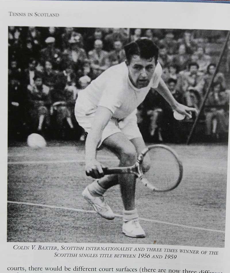 Copy Pic - Tennis player Colin V. Baxter, Montrose, in his playing days, at  Wimbledon.