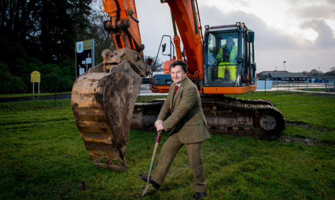 Sam Morshead breaking ground at Perth Racecourse for the new developments.