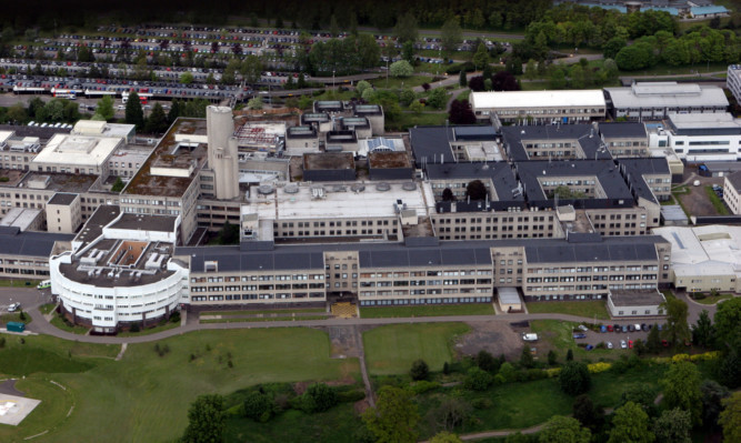 The man was injured after jumping out of a window at Ninewells Hospital.