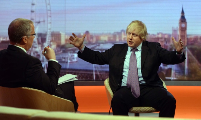 Mair versus mayor  Boris Johnson (right) during his interview with Eddie Mair on the BBC show.