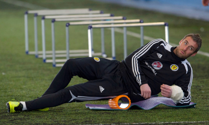 Allan McGregor, during training at Toryglen, insists spirits remain high within the Scotland camp.