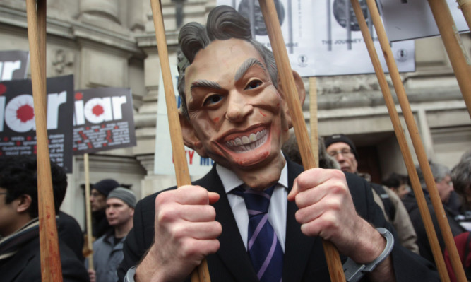 Protesters outside the Chilcot Inquiry on 2011.