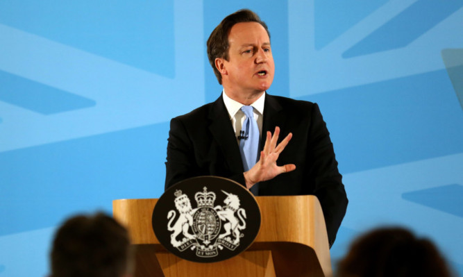 David Cameron delivers his speech in Ipswich.