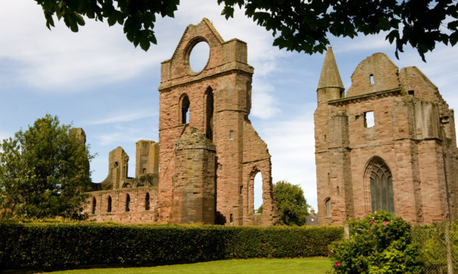 A pane of glass at Abbot's House in Arbroath Abbey was broken.
