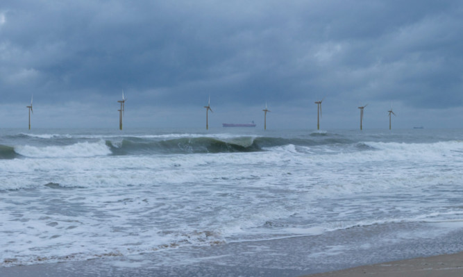 An artist's impression of how the wind turbines will look.