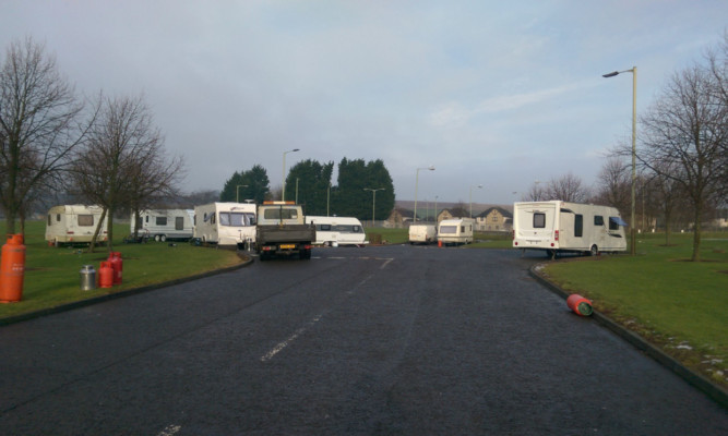 The camp at Claverhouse Industrial Estate.