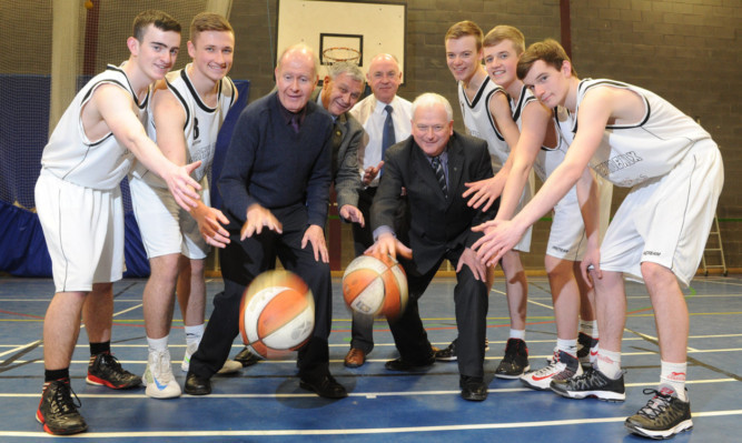 Perth Phoenix basketball team members joined local councillors at Perth Grammar School to promote the bid for the NPCS.