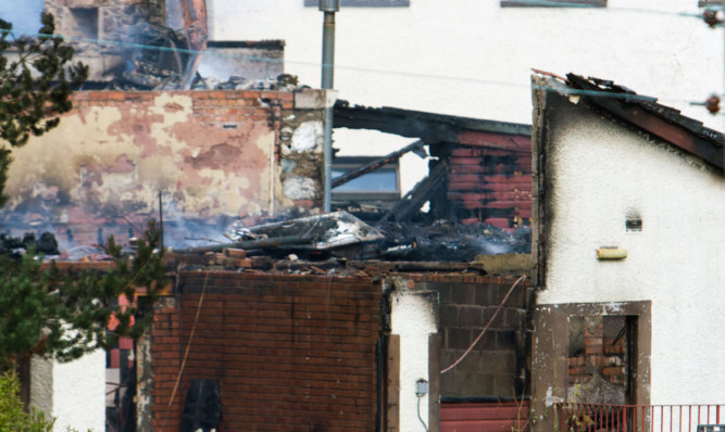 The scene of damage after the blaze.