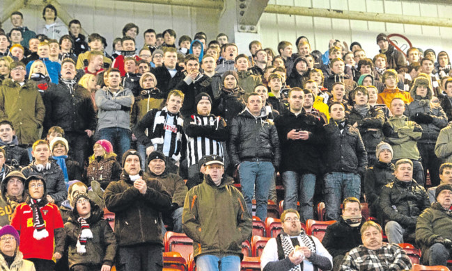 Pars fans at last night's match against Falkirk.