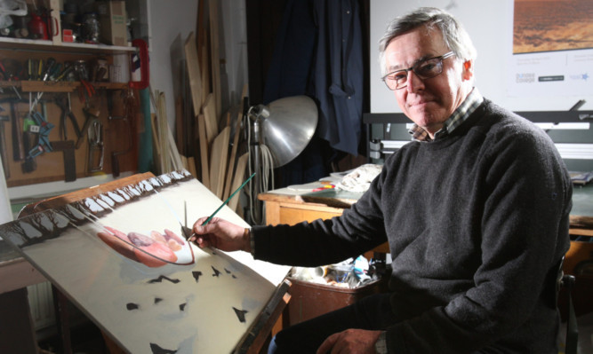 Artist Jim Dunbar in his studio.