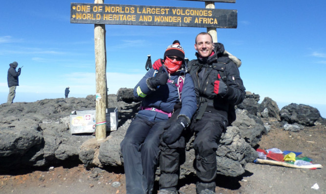 Kilimanjaro climbers Lesley Orrock and Alan Stewart.