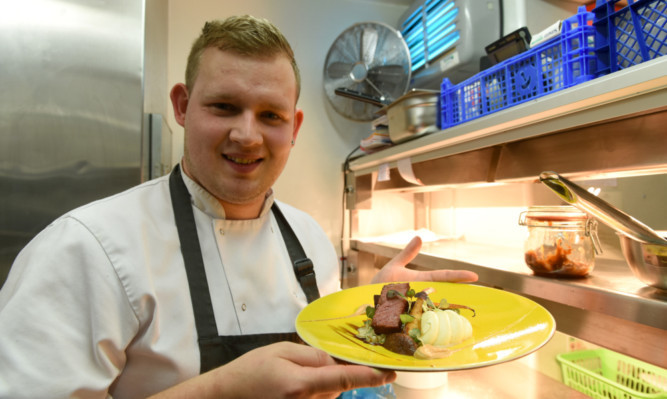 vAdam Newth, head chef at the Castlehill Restaurant in Dundee, is one of the finalists looking to be named Game Chef of the Year.