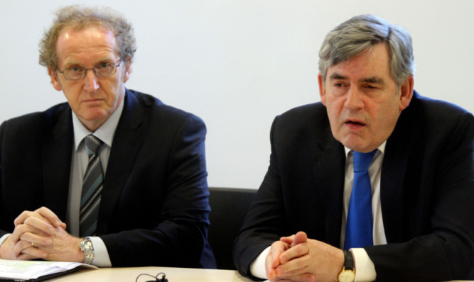 Lindsay Roy (left) with fellow Fife MP Gordon Brown. Neither is seeking re-election in May.