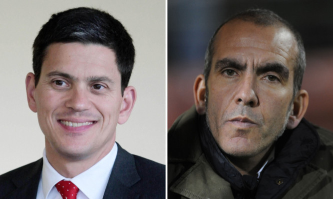 David Miliband (left) is leaving his role at the Premier League club after Paolo Di Canio was appointed manager.
