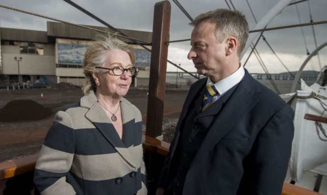 Dame Seona Reid, deputy chair of the Heritage Lottery Fund, with V&A project chief Philip Long during a previous funding announcement.
