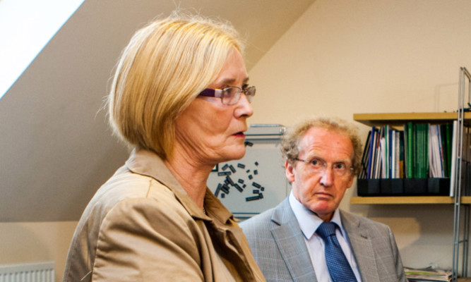 Holyrood Presiding Officer Tricia Marwick with Lindsay Roy MP. Cancer survivor Ms Marwick hopes to repay the support Mr Roy gave her during her illness as he now battles Parkinsons disease.