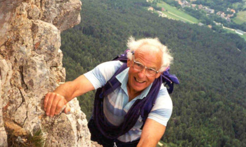 Bill Wallace climbing in Austria.