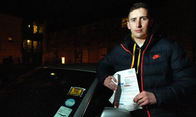 A parking ticket was put on Duncan Richmonds car while it was parked outside his home at City Quay, Dundee.