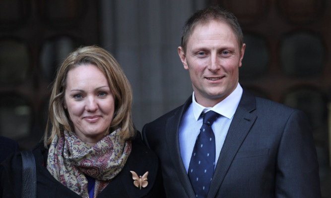 Sally and Danny Nightingale leave the High Court in London after he has won an appeal against his conviction.