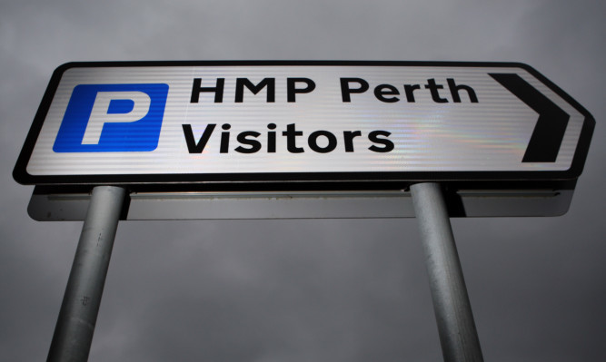 Kris Miller, Courier, 20/02/13. Picture today shows sign for HMP Perth for file.