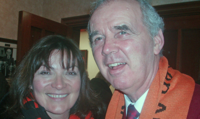 Lorraine Kelly with the late Dundee United star Frank Kopel.